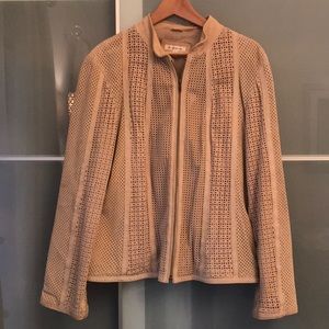 “Vespa Girl” Pointille’ Real Leather Jacket L